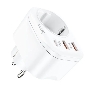 Сетевой фильтр Hoco NS3 1 Socket + PD 20W + 2xUSB QC3.0 18W белый