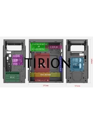 Компьютерный корпус Case Forza mATX case, black, w/PSU 450W 12cm, w/2xUSB3.0, w/pwr cord, w/o FAN