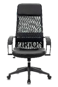 Кресло руководителя Бюрократ CH-608/BLACK TW-01 TW-11 черный, спинка сетка, искусст.кожа/ткань