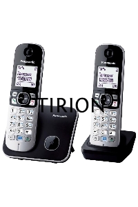 Телефон беспроводной (DECT) Panasonic KX-TG6812RU черный (труб. в компл.:2шт) АОН
