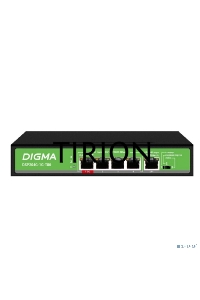 Коммутатор Digma DSP204G-1G-T80 (L2) 5x1Гбит/с 4PoE 4PoE+ 1PoE++ 80W неуправляемый