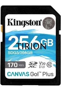 Карта памяти Kingston 256GB SDXC Canvas Go Plus 170R C10 UHS-I U3 V30 EAN: 740617301519