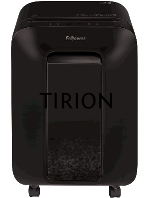 Шредер Fellowes PowerShred LX200 черный (секр.P-4)/перекрестный/12лист./22лтр./скрепки/скобы/пл.карты