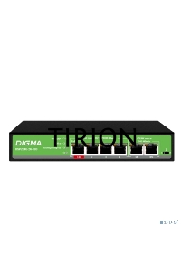 Коммутатор Digma DSP204G-2G-T80 (L2) 6x1Гбит/с 4PoE 4PoE+ 1PoE++ 80W неуправляемый