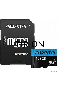 Флеш карта Micro SecureDigital 128Gb ADATA AUSDX128GUICL10A1-RA1 {MicroSDXC Class 10 UHS-I, SD adapter}