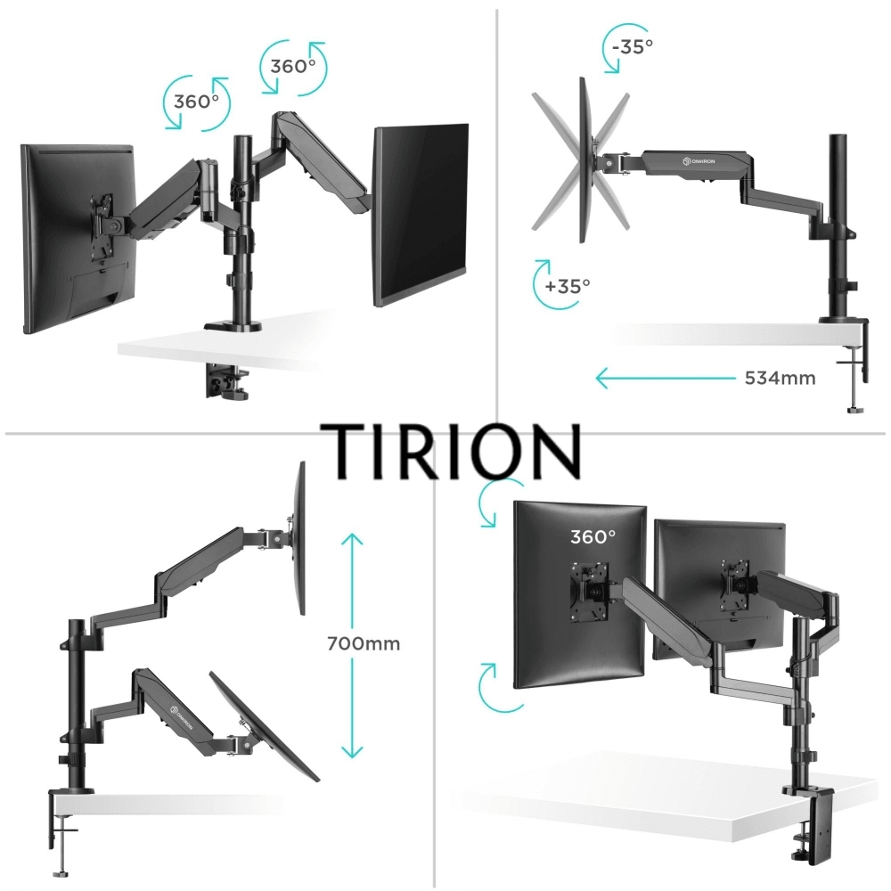 Кронштейн (держатель) ONKRON G140 для двух мониторов 13