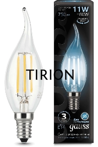 Светодиодная лампа Filament Свеча на ветру 11W 830lm 4100К Е14 LED