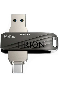 Флеш диск Netac US11 черный 64Gb USB Type-A + USB Type-C, metal/plastic case