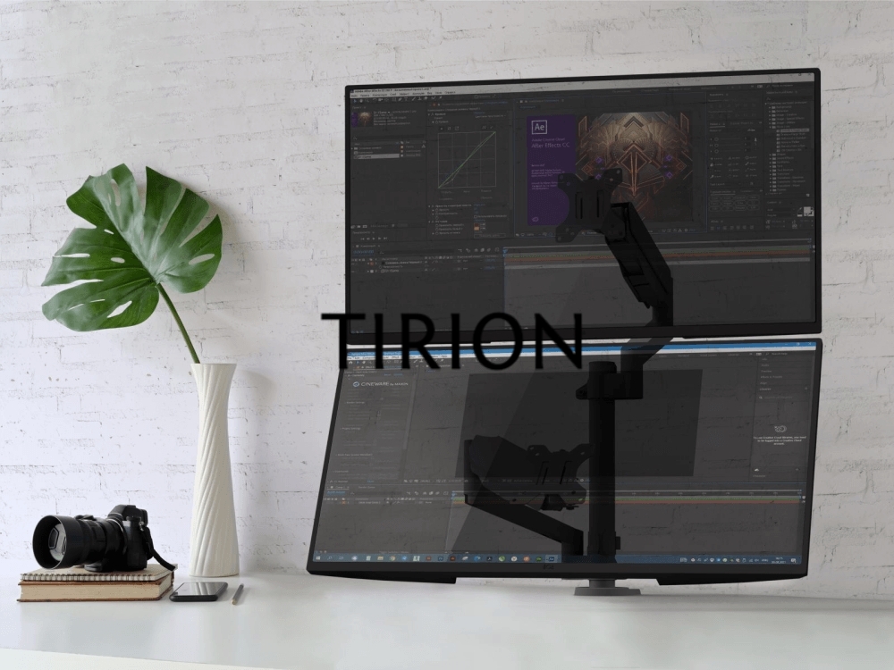 Кронштейн (держатель) ONKRON G140 для двух мониторов 13