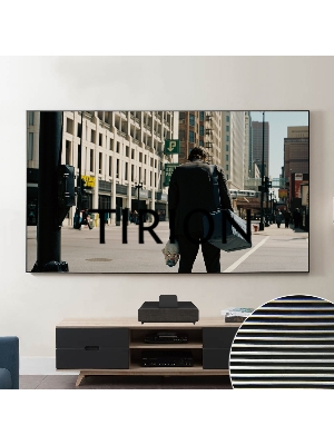 Экран Cinema S'OK SCPSFR-221x125UST-PET для ультракороткофокусных проекторов 100'' 16:9 настенный, постоянного натяжения, полотно  PET Crystal ALR UST, рама черная 1см