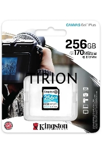 Карта памяти Kingston 256GB SDXC Canvas Go Plus 170R C10 UHS-I U3 V30 EAN: 740617301519