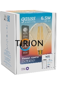 Лампа светодиодная Gauss филаментная Smart Home DIM+CCT E27 Diamond Golden 6,5 Вт 2000-5500К 1370112