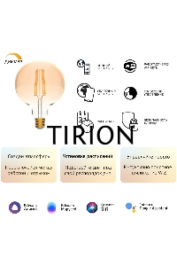 Лампа светодиодная филаментная Gauss Smart Home DIM+CCT E27 G95 Golden 6,5 Вт 2000-5500 К 1/40