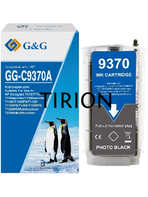 Картридж струйный G&G GG-C9370A фото черный (130 мл) для HP Designjet T610, T770, T790eprinter, T1300eprinter, T1100, T1100PS, T1120, T1120PS, T1200, T1200PS, T1200HDMultifunction, T2300eMultifunction