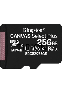 Флеш карта microSDHC 256GB microSDXC Class10 Kingston <SDCS2/256GBSP> UHS-I Canvas Select up to 100MB/s без адапт