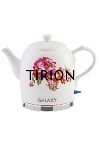 Чайник электрический Galaxy Line GL 0503, белый, керамический корпус, 1400 Вт, 1,4 л, индикатор работы, указатель максимального уровня воды