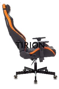 Кресло игровое Knight OUTRIDER черный/оранжевый ромбик эко.кожа с подголов. крестовина металл