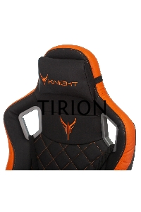 Кресло игровое Knight OUTRIDER черный/оранжевый ромбик эко.кожа с подголов. крестовина металл