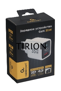 Зарядное устройство с дисплеем Cablexpert MP3A-PC-52, 35Вт GaN, QC3.0/PD3.0, 1хUSB, 1хType-C, белый, коробка