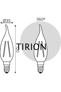 Светодиодная лампа GAUSS 104801207 LED Filament Свеча на ветру E14 7W 580lm 4100К 1/10/50