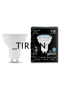 Лампа светодиодная Gauss MR16 7Вт цок.:GU10 спот 220B 4100K св.свеч.бел.нейт. MR16 (упак.:10шт) (101506207)