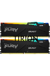 Оперативная память Kingston Fury Beast, DDR5, 16GB (2x8GB), 5600MHz, CL36, с радиаторами, RGB, черный