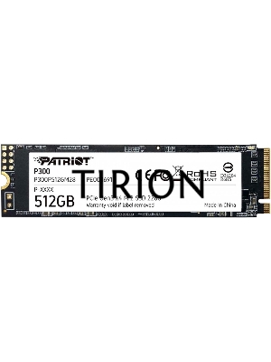 Накопитель SSD Patriot P300, 512GB, PCIe 3.0 x4, M.2 2280, NVMe, R/W 1700/1200