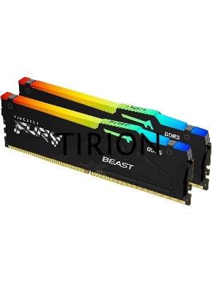 Оперативная память Kingston Fury Beast, DDR5, 16GB (2x8GB), 5600MHz, CL36, с радиаторами, RGB, черный