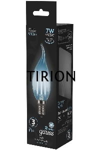 Светодиодная лампа GAUSS 104801207 LED Filament Свеча на ветру E14 7W 580lm 4100К 1/10/50