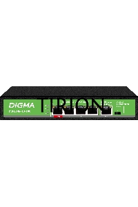 Коммутатор Digma DSP204G-1G-T80 (L2) 5x1Гбит/с 4PoE 4PoE+ 1PoE++ 80W неуправляемый