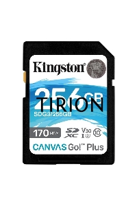 Карта памяти Kingston 256GB SDXC Canvas Go Plus 170R C10 UHS-I U3 V30 EAN: 740617301519