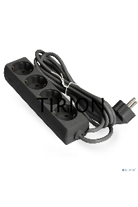 Удлинитель ExeGate ECE-4-5B (EX285816RUS), черный, 5 м, евровилка с заземлением, 4 евророзетки с заземлением, 2200 Вт
