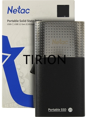 Накопитель SSD External Netac 2.0Tb Z9 <NT01Z9-002T-32BK> (USB3.2, up to 550/480MBs, 90х47.5х11.5mm, Aluminium+Plastic)
