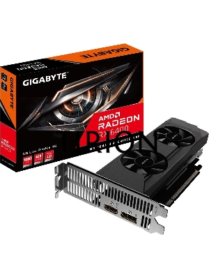 Видеокарта Gigabyte PCI-E 4.0 GV-R64D6-4GL AMD Radeon RX 6400 4096Mb 64 GDDR6 2039/16000 HDMIx1 DPx1 HDCP Ret low profile