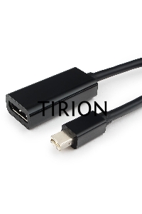 Переходник miniDisplayPort - DisplayPort, Cablexpert A-mDPM-DPF-001, 20M/20F, длина 16см, черный, пакет