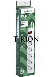 Сетевой фильтр Defender DFS 151 1,8 м, белый, 6 розеток