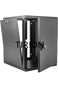 Шкаф коммутационный ЦМО (ШРН-9.350.1-9005) настенный 9U 600x350мм пер.дв.стал.лист 200кг черный 300мм