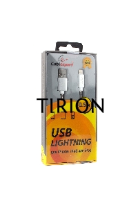 Кабель Cablexpert для Apple CC-G-APUSB02S-0.5M, AM/Lightning, серия Gold, длина 0.5м, серебро, блистер