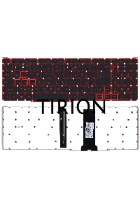 Клавиатура для ноутбука Acer Nitro 5 AN515-54 черная с красной подсветкой (красная подложка)