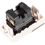 Вставка Mosaic 22.5x45, RJ-45 UTP, кат.6, со шторкой и увеличенным окном маркировки, белая