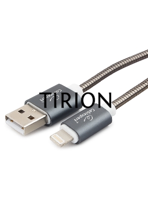 Кабель Cablexpert для Apple CC-G-APUSB02Gy-0.5M, AM/Lightning, серия Gold, длина 0.5м, титан, блистер