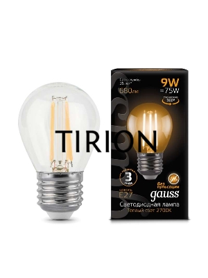 Лампа светодиодная Filament Шар E27 9Вт 2700К GAUSS 105802109