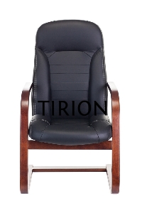 Кресло Бюрократ T-9923WALNUT-AV/BL низкая спинка черный кожа