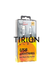 Кабель Cablexpert для Apple CC-G-APUSB02Gy-1.8M, AM/Lightning, серия Gold, длина 1.8м, титан, блистер
