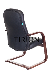 Кресло Бюрократ T-9923WALNUT-AV/BL низкая спинка черный кожа