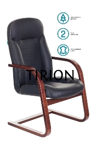 Кресло Бюрократ T-9923WALNUT-AV/BL низкая спинка черный кожа