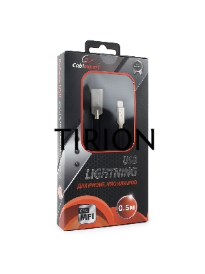 Кабель USB Cablexpert для Apple CC-P-APUSB02Bk-0.5M, MFI, AM/Lightning, серия Platinum, длина 0.5м, черный, блистер