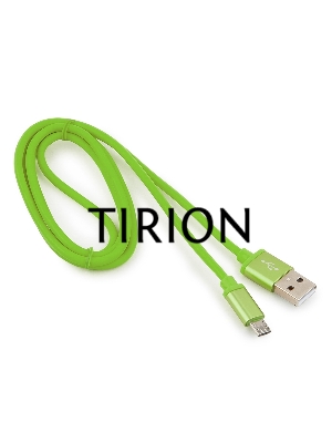 Кабель USB 2.0 Cablexpert CC-S-mUSB01Gn-1M, AM/microB, серия Silver, длина 1м, зеленый, блистер 
