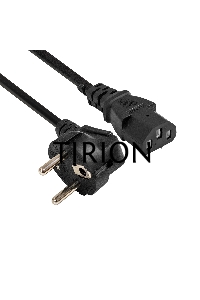 Кабель питания ExeGate Power PC-1P (Евровилка угловая Schuko->C13, VDE-250V-3*0.5mm2, медь, черный, 6A, 1м)