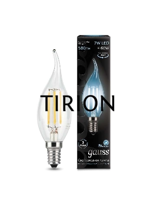 Светодиодная лампа GAUSS 104801207 LED Filament Свеча на ветру E14 7W 580lm 4100К 1/10/50